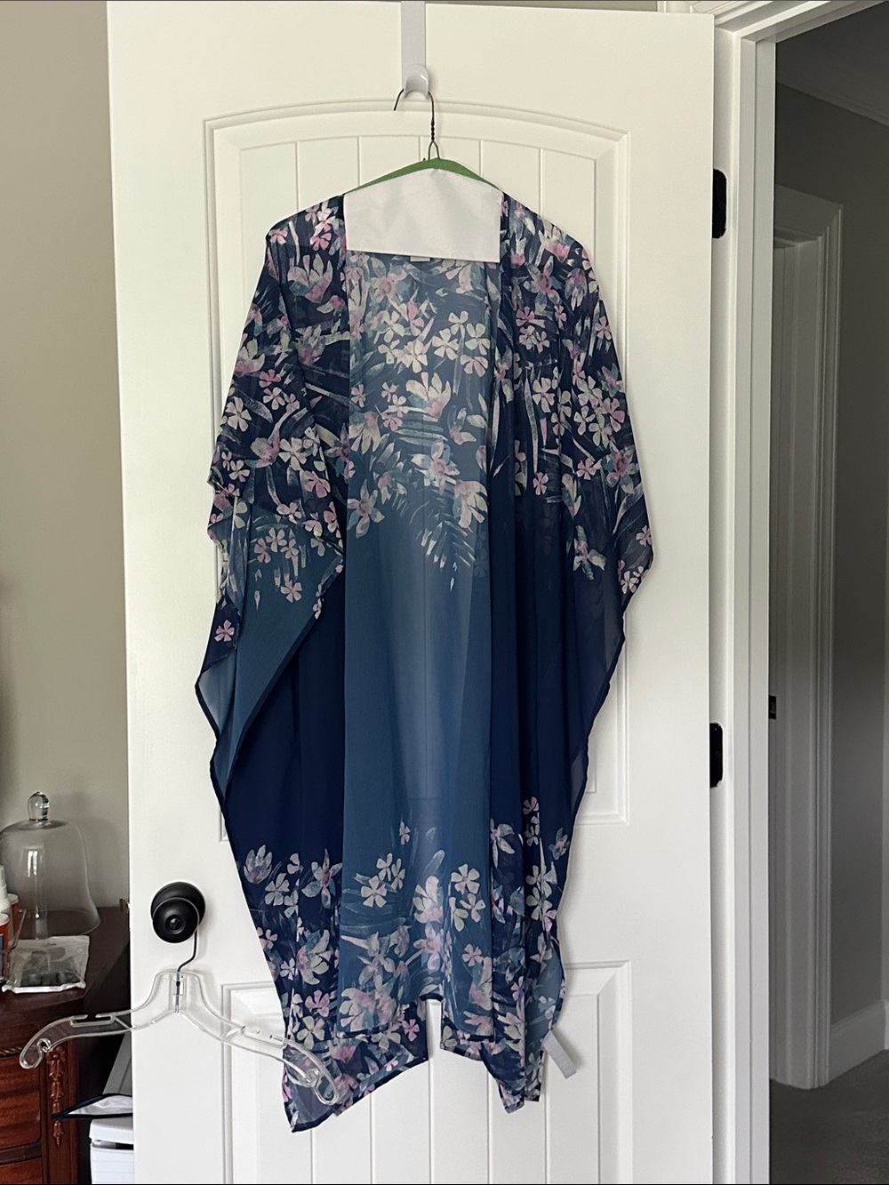 Nordstrom Navy Floral Sheer Kimono